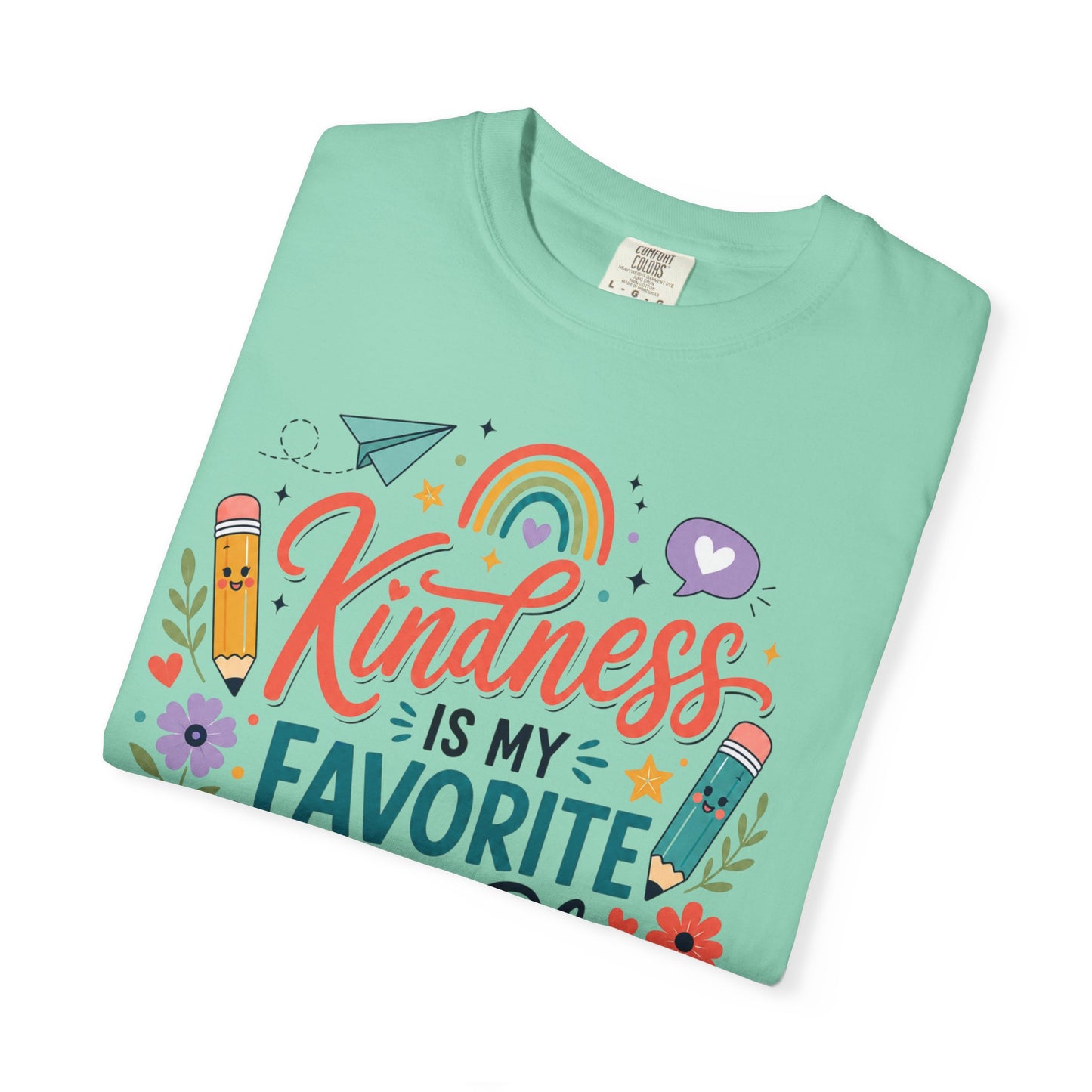 Kindness Is My Favorite Lesson Plan Unisex Garment-Dyed T-Shirt – Special Education Teacher Shirt | Cute SPED Teacher Gift | Inspirational School Tee