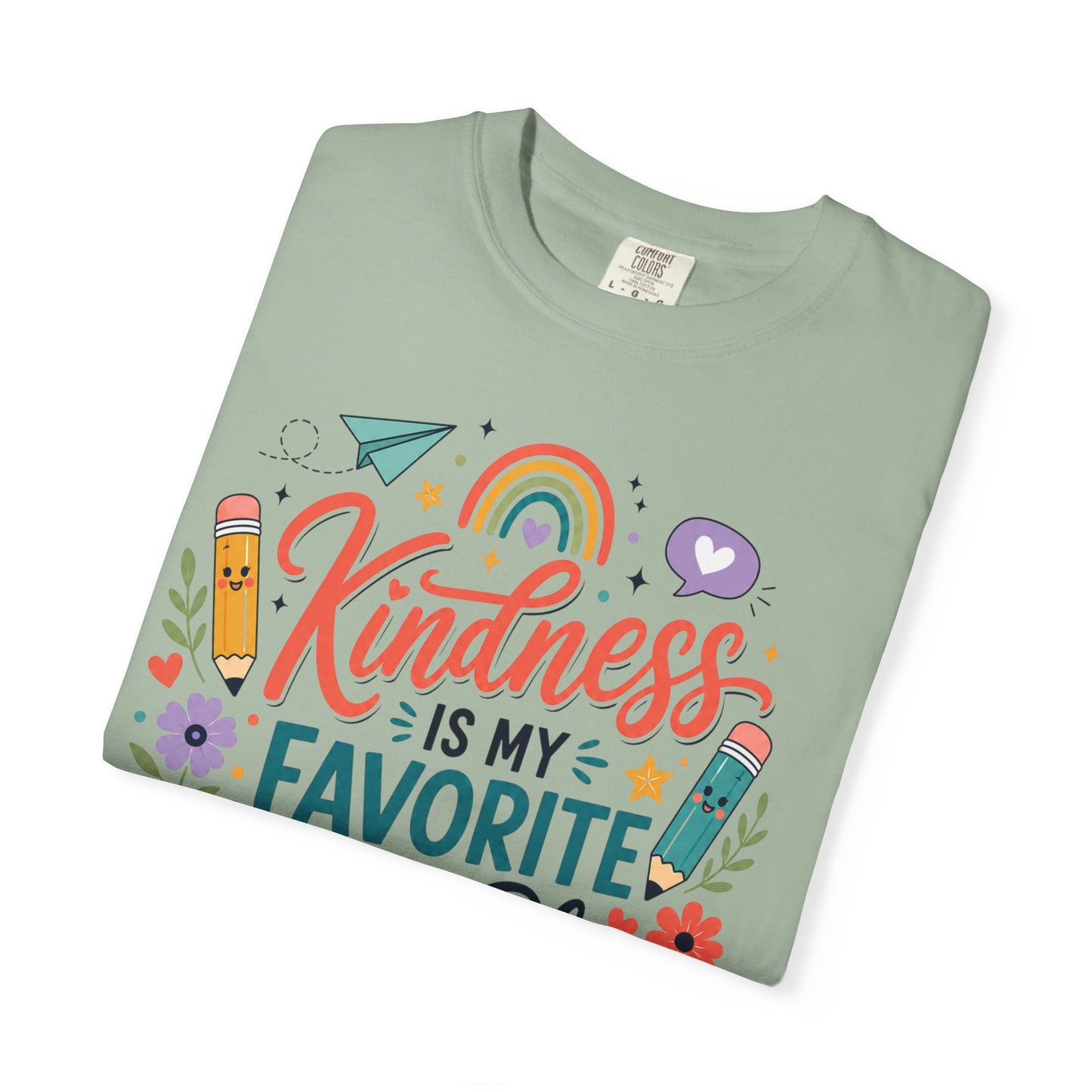 Kindness Is My Favorite Lesson Plan Unisex Garment-Dyed T-Shirt – Special Education Teacher Shirt | Cute SPED Teacher Gift | Inspirational School Tee