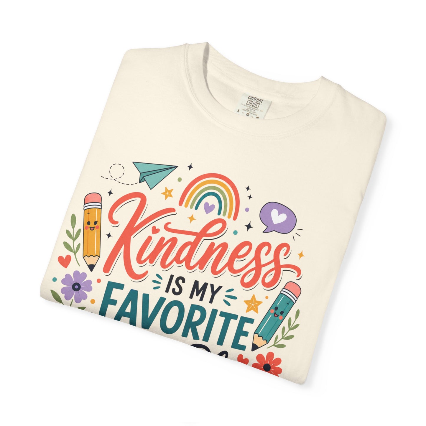 Kindness Is My Favorite Lesson Plan Unisex Garment-Dyed T-Shirt – Special Education Teacher Shirt | Cute SPED Teacher Gift | Inspirational School Tee