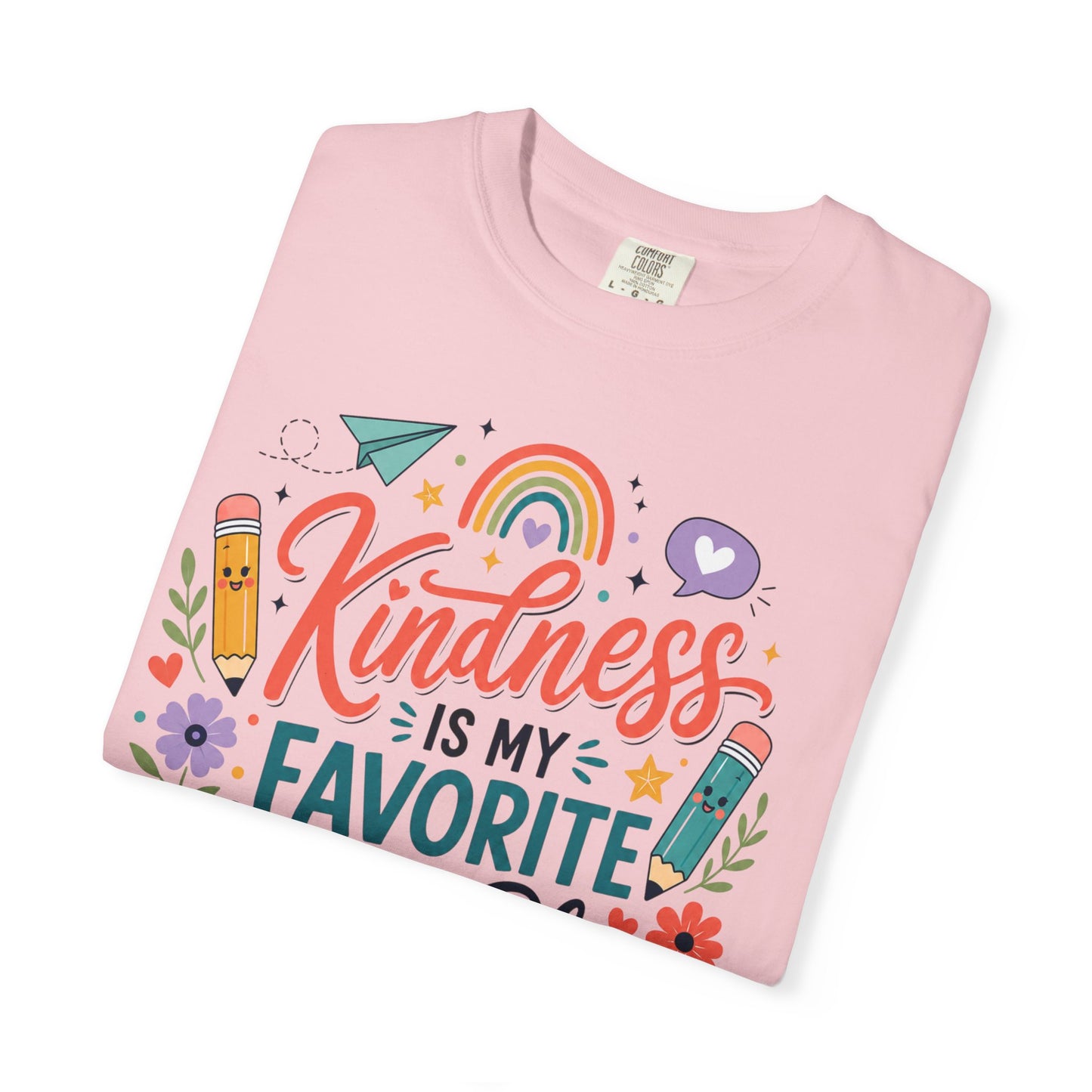 Kindness Is My Favorite Lesson Plan Unisex Garment-Dyed T-Shirt – Special Education Teacher Shirt | Cute SPED Teacher Gift | Inspirational School Tee